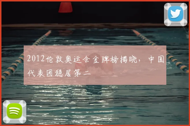 2012伦敦奥运会金牌榜揭晓,中国代表团稳居第二
