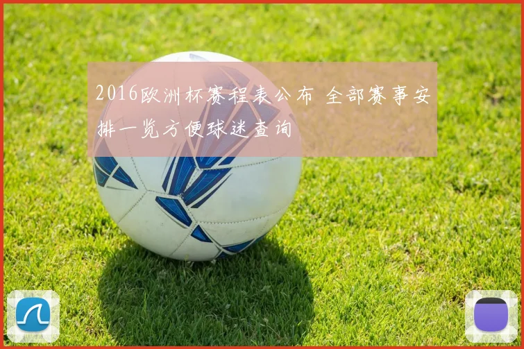 2016欧洲杯赛程表公布 全部赛事安排一览方便球迷查询